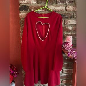 SHEIN Curve Red Heart Dress